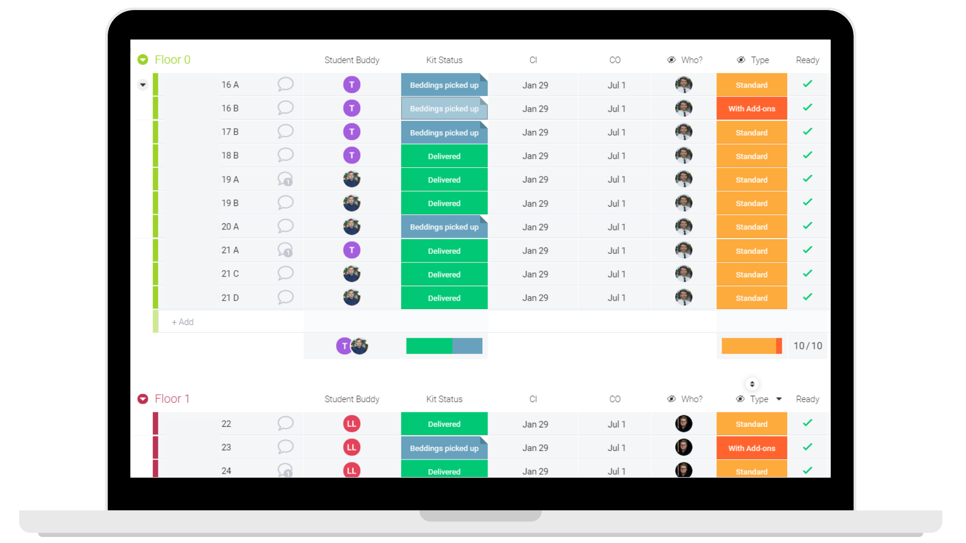 kit tracking interface